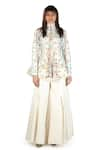 Buy_Samant Chauhan_White Silk Lining Embroidery High Jacket With Pants _at_Aza_Fashions