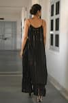 Shop_Taro_Black Handwoven Cotton Blend Embroidery Round Kurta And Pant Set _at_Aza_Fashions