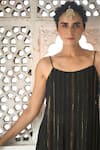 Buy_Taro_Black Handwoven Cotton Blend Embroidery Round Kurta And Pant Set _Online_at_Aza_Fashions