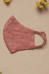 Buy_Sitaraa_Pink Embroidered Bead Face Mask Single Pc_at_Aza_Fashions