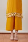 Shop_Sitaraa_Yellow Crepe Embroidery V Neck Straight Kurta And Palazzo Set _Online_at_Aza_Fashions