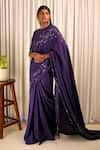 Buy_Shiori_Purple Saree- Silk Embroidery Zari Work Wildflower _Online_at_Aza_Fashions