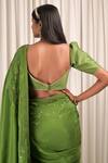 Shop_Shiori_Green Saree- Silk Embroidery Zari Work Wildflower _at_Aza_Fashions