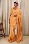 Buy_Shiori_Yellow Saree- Silk Embroidery Zardozi Sehar _Online_at_Aza_Fashions