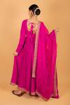 Shop_Ikshita Choudhary_Pink Organza, Cheese Cotton Sequin, Chita Embroidered Anarkali With Dupatta_at_Aza_Fashions