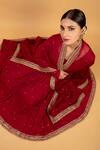Buy_Ikshita Choudhary_Red Organza Embroidered Sequin Dupatta_Online_at_Aza_Fashions