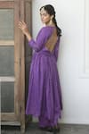 Shop_Taro_Purple Kurta And Pant Handwoven Cotton Dupatta Organza Embroidery Anarkali Set _at_Aza_Fashions