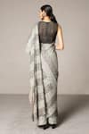 Shop_Siddartha Tytler_Silver Net Round Sequin Saree With Blouse _at_Aza_Fashions