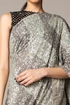 Siddartha Tytler_Silver Net Round Sequin Saree With Blouse _Online_at_Aza_Fashions