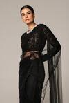 Siddartha Tytler Black Net Round Embellished Saree With Blouse Online at Aza Fashions Siddartha Tytler_Black Net Round Embellished Saree With Blouse _Online_at_Aza_Fashions