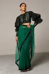 Buy Siddartha Tytler Green Organza, Net Crystal And Crochet Work, Embellished Saree With Blouse at Aza Fashions Buy_Siddartha Tytler_Green Organza, Net Crystal And Crochet Work, Embellished Saree With Blouse _at_Aza_Fashions