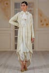 Buy_Siddartha Tytler_White Chanderi High Low Jacket_at_Aza_Fashions