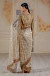 Shop_Siddartha Tytler_Beige Net Embroidery Round Saree With Blouse  _at_Aza_Fashions