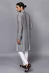 Shop_Seven_Grey Cotton Silk Draped Kurta Set _at_Aza_Fashions