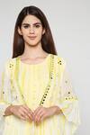 Shop_Bha Sha_Yellow Georgette, Silk Mirrors, Embroidery, Steffi Hand Jacket With Kurta Set _Online_at_Aza_Fashions