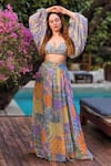 Buy_Nirmooha_Multi Color Georgette Printed Skirt _at_Aza_Fashions
