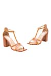 Oceedee Brown Stephanie Ankle Strap Block Heels Online at Aza Fashions Oceedee_Brown Stephanie Ankle Strap Block Heels_Online_at_Aza_Fashions