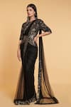 Buy_Siddartha Tytler_Black Blouse Georgette, Saree Net Round With Embroidered _at_Aza_Fashions