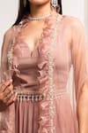 Buy_Seema Thukral_Pink Crepe A-line Gown With Organza Cape For Kids_Online_at_Aza_Fashions