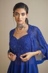 Shop_Seema Thukral_Blue Gharara Organza And Crepe, Lining Satin, Peplum & Embellished With Set _Online_at_Aza_Fashions