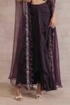 Buy_Seema Thukral_Purple Skirt And Blouse Georgette Embroidered Floral Cape & Set For Kids_Online_at_Aza_Fashions