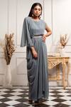 Buy Seema Thukral Blue Pure Georgette Round Jumpsuit at Aza Fashions Buy_Seema Thukral_Blue Pure Georgette Round Jumpsuit _at_Aza_Fashions