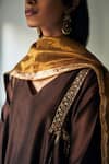 Shop_Shorshe Clothing_Gold Handloom Tissue Embellished Gota Patti Dupatta _at_Aza_Fashions