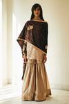Buy_Shorshe Clothing_Brown Velvet Dupatta_at_Aza_Fashions