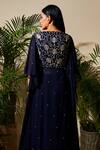 Shop_Seema Thukral_Blue Cotton Silk, Pure Georgette, Satin Lining Embroidered Kurta And Skirt Set _at_Aza_Fashions
