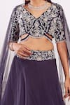 Seema Thukral_Blue Blouse Georgette Skirt Organza Lining Bridal Lehenga Set _Online_at_Aza_Fashions
