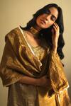 Buy_Shorshe Clothing_Gold Handloom Tissue Stole _Online_at_Aza_Fashions