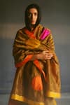 Buy_Shorshe Clothing_Gold Handloom Tissue Dupatta _at_Aza_Fashions