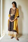 Buy_Shorshe Clothing_Yellow Handloom Silk Embellished Lace Dupatta _at_Aza_Fashions