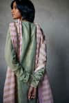 Shop_Shorshe Clothing_Pink Handwoven Tissue Stripes Dupatta _at_Aza_Fashions