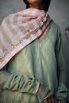 Buy_Shorshe Clothing_Pink Handwoven Tissue Stripes Dupatta _Online_at_Aza_Fashions