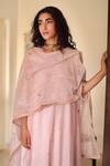 Buy_Shorshe Clothing_Pink Handwoven Tissue Stole_at_Aza_Fashions