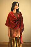 Buy_Shorshe Clothing_Red Velvet Stole _at_Aza_Fashions