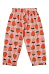 Buy_Knitting Doodles_Pink 100% Cotton Print Abstract Strawberry Night Suit _Online_at_Aza_Fashions