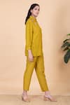 Chambray & CO. Yellow Silk Embroidery Collared Shirt And Pant Set Online at Aza Fashions Chambray & CO._Yellow Silk Embroidery Collared Shirt And Pant Set _Online_at_Aza_Fashions
