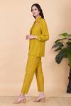 Buy Chambray & CO. Yellow Silk Embroidery Collared Shirt And Pant Set Online at Aza Fashions Buy_Chambray & CO._Yellow Silk Embroidery Collared Shirt And Pant Set _Online_at_Aza_Fashions
