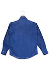 The Blue Morphology_Blue Linen Overlap Shirt For Boys_Online_at_Aza_Fashions