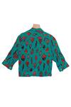 The Blue Morphology_Green Fish Print Shirt For Boys_Online_at_Aza_Fashions