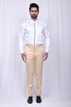 Aryavir Malhotra_Maroon Quilted Plain Coat And Pant Set_Online_at_Aza_Fashions