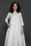 Shop_Sufia_White Cotton With Lurex Chikankari Hand Embroidered Kurta_Online_at_Aza_Fashions