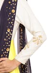 Salt And Spring_Yellow Net, Chanderi Floral Motifs Boat Pearl Embroidered Anarkali With Dupatta _Online_at_Aza_Fashions