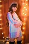 Shop_Hoity Moppet_Pink Sequin Blazer Dress For Girls_Online_at_Aza_Fashions