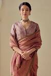 Buy_Mimamsaa_Purple Satin Silk Brocade Woven Floral V Neck Sulakshana Blouse _Online_at_Aza_Fashions