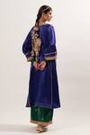 Shop_Heena Kochhar_Blue Mashroo Embroidered Kurta Salwar Set_at_Aza_Fashions