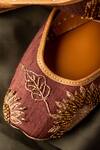 Buy_Kala India_Brown Bahar Zardozi Embroidered Juttis_Online_at_Aza_Fashions