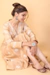 Shop_Kala India_Brown Bahar Zardozi Embroidered Juttis_at_Aza_Fashions